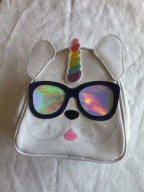 White Kids Unicorn Sunglasses Backpack - Cute Rainbow Accent